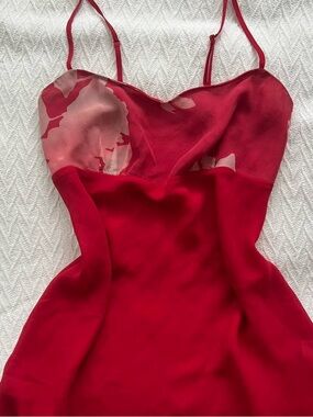 Y2K sheer red cami top💋